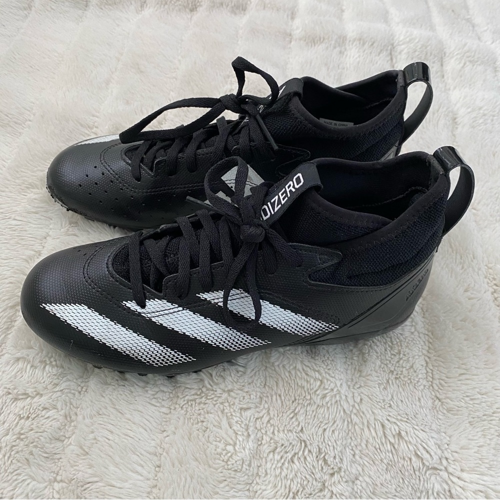 Adidas Adizero Impact.2 Spark Cleats Black White Youth Football Shoes Size 5.5 - Picture 5 of 14